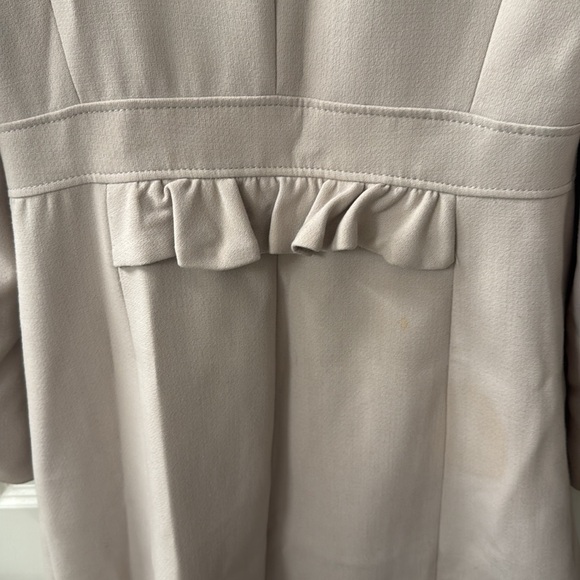 H&M Pea Coat Taupe Wool Ruffle - Picture 8 of 13